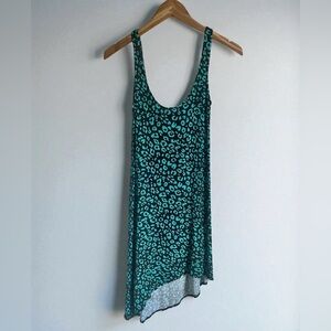 VTG Y2K LA Class Asymmetrical Fit Animal Print Dress in Blue & Black sz Small